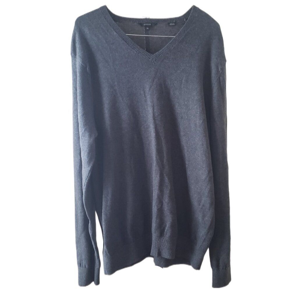 Guess Charcoal Gray Men's V-Neck Long Sleeve Sweater